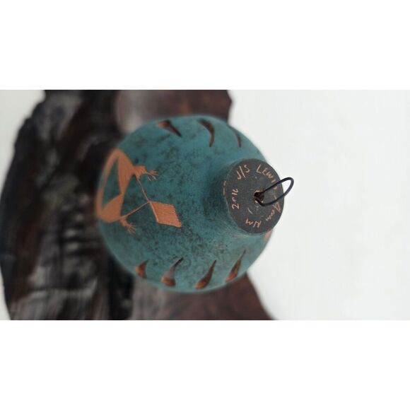 2016 Native American ACOMA NM  Pottery Lizard / Bear Claw Ornament, Signed Lewis - Picture 7 of 11